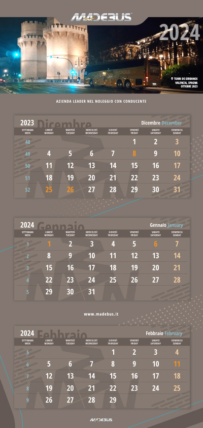 Calendario Madebus 2024